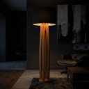 Ver imagem 5 de Luminária de Chão Piso Madeira Maciça Cúpula de Tecido Harmonia para Sala e Quarto:Preto