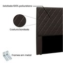 Ver imagem 3 de Cabeceira Casal Tina para Cama Box 140cm Estofada em Corino Marrom Loja Sheep
