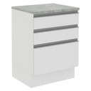 Ver imagem 1 de Balcão Glamy Branco 3 Gavetas Madesa