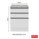 Ver imagem 3 de Balcão Glamy Branco 3 Gavetas Madesa