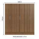 Ver imagem 3 de Guarda-Roupa Casal Madesa Vip 6 Portas Batentes Rustic Cor:Rustic