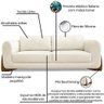Sofa Jolie 2 Lugares 180cm Pes Boomerang Linho 212 Natural Ezz Natural - 7