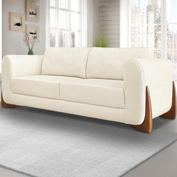 Sofa Jolie 2 Lugares 180cm Pes Boomerang Linho 212 Natural Ezz Natural - 8