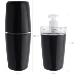 Conjunto Para Banheiro Preto 2 Peças Suporte De Escova Sabão - 2