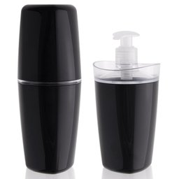 Conjunto Para Banheiro Preto 2 Peças Suporte De Escova Sabão - 1