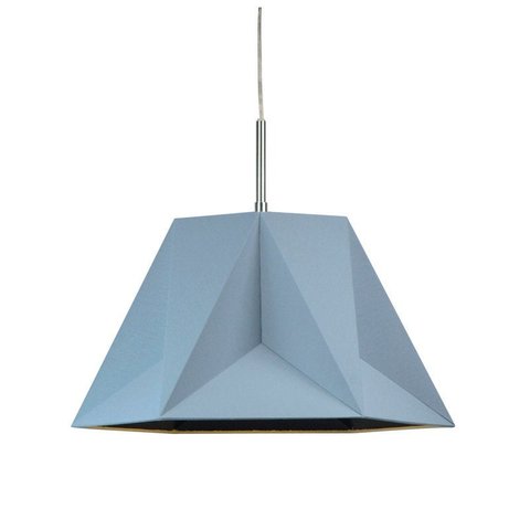 Pendente Bella Póli em Metal e Tecido Cinza 28cm x 29cm x 25cm