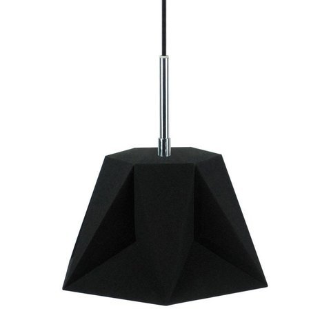 Pendente Bella Póli em Metal e Tecido Preto 28cm x 29cm x 25cm