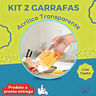 Kit 2 Garrafas em Acrílico Transparente 1l Cada Multiuso sem Bpa Tipo Caixa Leite Suco Agua C/ Tampa - 7