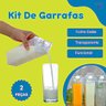 Kit 2 Garrafas em Acrílico Transparente 1l Cada Multiuso sem Bpa Tipo Caixa Leite Suco Agua C/ Tampa - 3