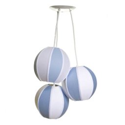 Lustre Pendente 3 Bolinhas Azuis Quarto Bebê Infantil Menino - 1