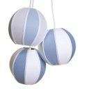 Ver imagem 2 de Lustre Pendente 3 Bolinhas Azuis Quarto Bebê Infantil Menino