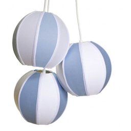 Lustre Pendente 3 Bolinhas Azuis Quarto Bebê Infantil Menino - 2