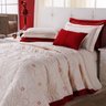 Colcha / Cobre Leito Cama Queen 150 Fios em Palha com Vermelho com 05 Peças - Cobre Leito Belle - 4