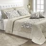 Kit Colcha Queen Imperial 5 Peças Tafetá Amassado Casaborda Areia - 1