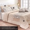 Kit Colcha Queen Imperial 5 Peças Tafetá Amassado Casaborda Areia - 5