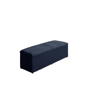 Calçadeira Baú Raissa 138 cm Suede Azul Marinho