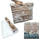 Ver imagem 1 de Kit Papel de Parede 5 Unidades Pedra Marrom Claro Autoadesivo (bsl-42079-1-A)