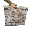 Ver imagem 2 de Kit Papel de Parede 5 Unidades Pedra Marrom Claro Autoadesivo (bsl-42079-1-A)