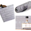 Ver imagem 1 de Papel de Parede Auto Adesivo Kit 10 Unid Tijolo Pedra Marmore - Tijolo Branco