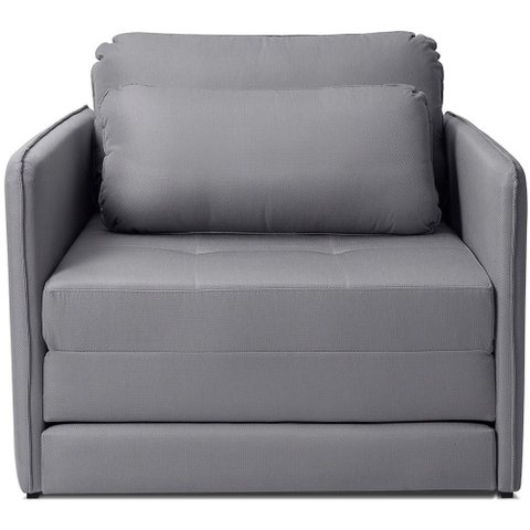 Poltrona Cama Solteiro Retrátil 1 Lugar 102cm Zora K01 Linho Soft Grafite - Lyam Decor