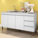 Ver imagem 1 de Balcão Cozinha Karen 160cm com 3 Portas e 3 Gavetas Peternella Móveis