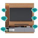 Ver imagem 5 de Home Theater 2 Portas Basculantes com Led Humaitá - Freijó / Cinza