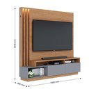 Ver imagem 2 de Home Theater 2 Portas Basculantes com Led Humaitá - Freijó / Cinza