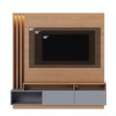 Ver imagem 3 de Home Theater 2 Portas Basculantes com Led Humaitá - Freijó / Cinza