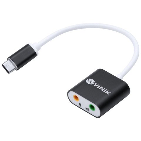 Adaptador Fone de Ouvido P2 3.5mm Duas Vias para Usb Tipo C