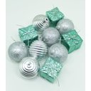 Ver imagem 3 de Kit 22 Peças Tubo Natalino Enfeite Árvore Natal Verde 5cm