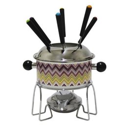 Conjunto de Fondue 10 pcs Inox Molho Chocolate Queijo Casita (CA12213) - 1 Conjunto de Fondue 10 pcs Inox Molho Chocolate Queijo Casita (CA12213) - 1