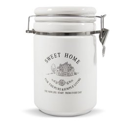 Pote com Fechamento Hermetico de Porcelana 13X20cm - Lyor Classic - 1 Pote com Fechamento Hermetico de Porcelana 13X20cm - Lyor Classic - 1