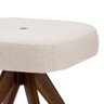 Puff Dan C/ Pés de Madeira Linho Estampado Bege OOL Linho Estampado Bege Braier Móveis - 3