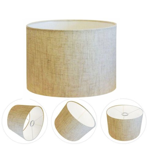 Cúpula Abajur e Luminária Cilíndrica Vivare Cp-7019 Ø40x30cm - Bocal Nacional Rustico-bege