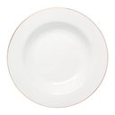 Ver imagem 1 de Prato Fundo de Porcelana Branco Fio de Ouro Royal 22cm - Hauskraft