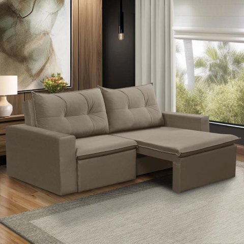 Sofá Retrátil 2 Lugares 1,80m Lara Suede Rover & Beato
