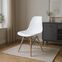Ver imagem 1 de Cadeira para Sala de Jantar Eiffel Eames Branco Base Madeira R02 D'rossi