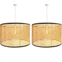 Ver imagem 1 de 2 Pendente Grande 50 X 30 Fibra Natural Palha Indiana Nat86