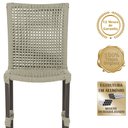 Ver imagem 3 de Conjunto 6 Cadeiras Cannes Corda Náutica e Mesa Retangular Ripada 2,00m em Alumínio para Edícula, Ja