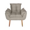 Poltrona para Sala e Quarto Decorativa Opala Suede Bege - 4