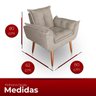 Poltrona para Sala e Quarto Decorativa Opala Suede Bege - 5