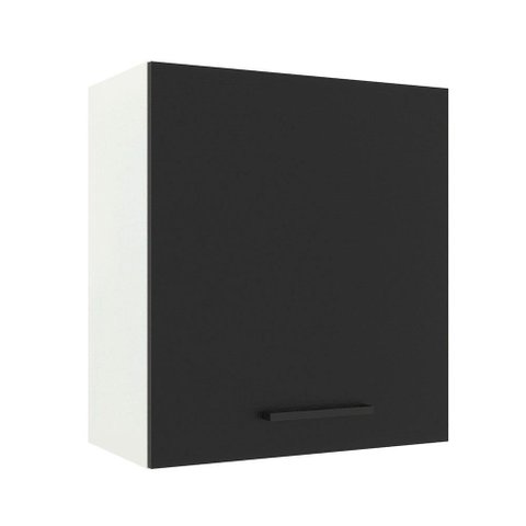 Armário Aéreo Madesa Agata 60cm com 1 Porta Branco e Preto