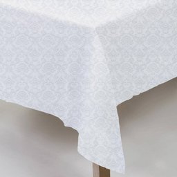 Toalha de Mesa Jacquard Neo Classico Arabesco 160x240 Branco - 4 Toalha de Mesa Jacquard Neo Classico Arabesco 160x240 Branco - 4
