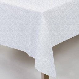 Toalha de Mesa Jacquard Neo Classico Arabesco 160x240 Branco - 5 Toalha de Mesa Jacquard Neo Classico Arabesco 160x240 Branco - 5