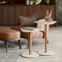 Ver imagem 6 de Mesa Mesinha Centro Lateral Organica 2 Un Mdf Madeira Novas:off White