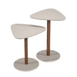 Mesa Mesinha Centro Lateral Organica 2 Un Mdf Madeira Novas:off White - 1