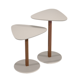 Mesa Mesinha Centro Lateral Organica 2 Un Mdf Madeira Novas:off White