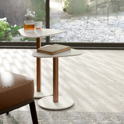 Mesa Mesinha Centro Lateral Organica 2 Un Mdf Madeira Novas:off White - 4