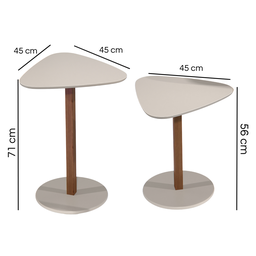Mesa Mesinha Centro Lateral Organica 2 Un Mdf Madeira Novas:off White - 3