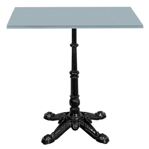 Base de Mesa Apus em Ferro Preto 75 Cm (alt) Tampo Mdp Quadrado Cinza 60 Cm (larg) X 2,5 Cm (alt)